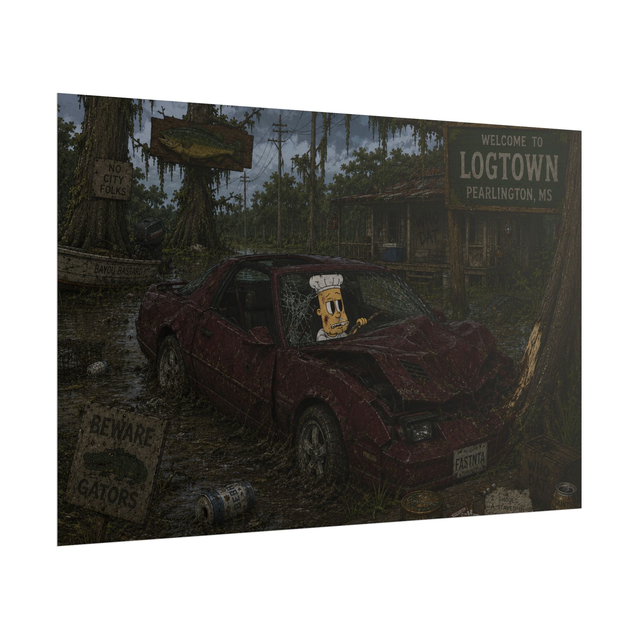 Crashed Out Rolled Poster