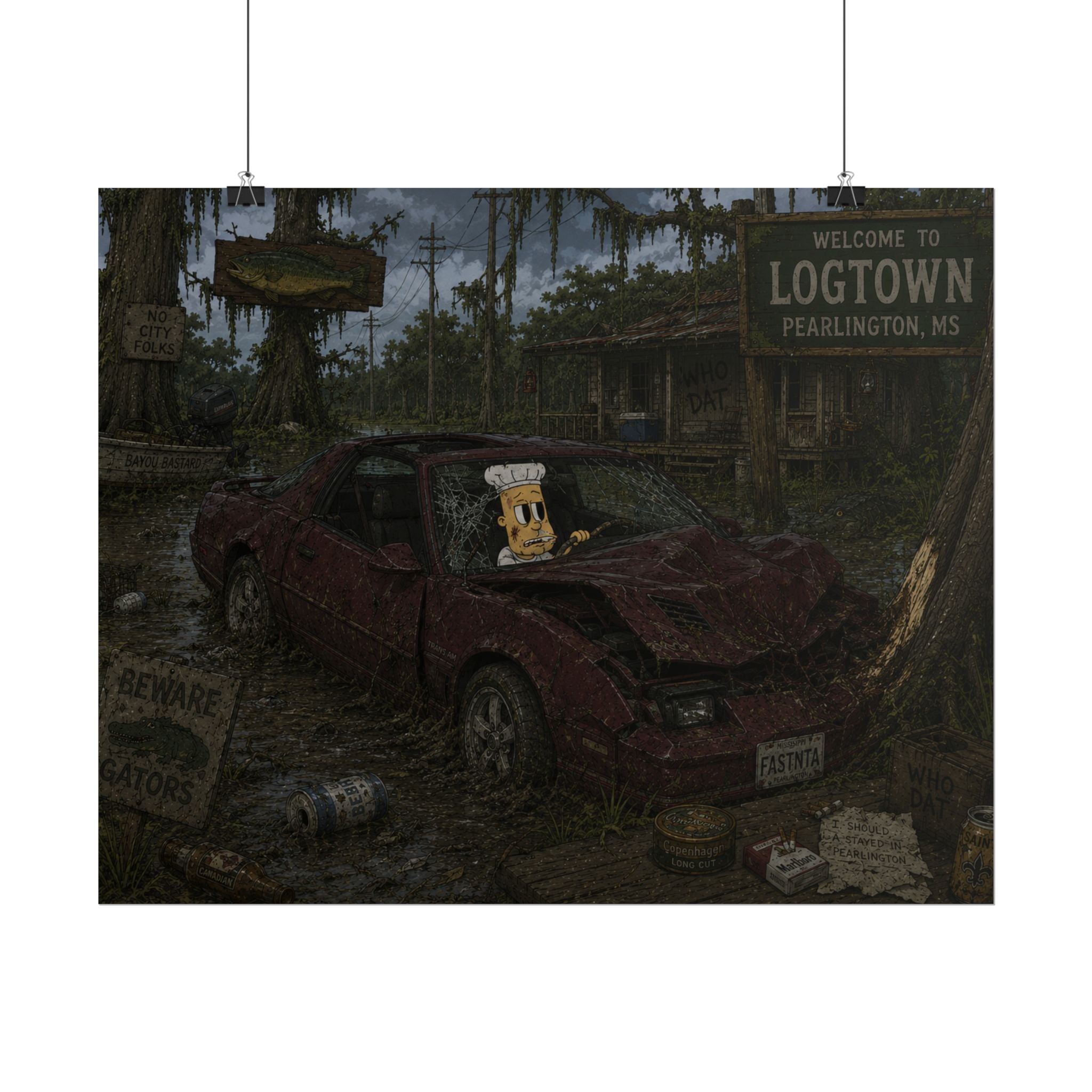 Crashed Out Rolled Poster