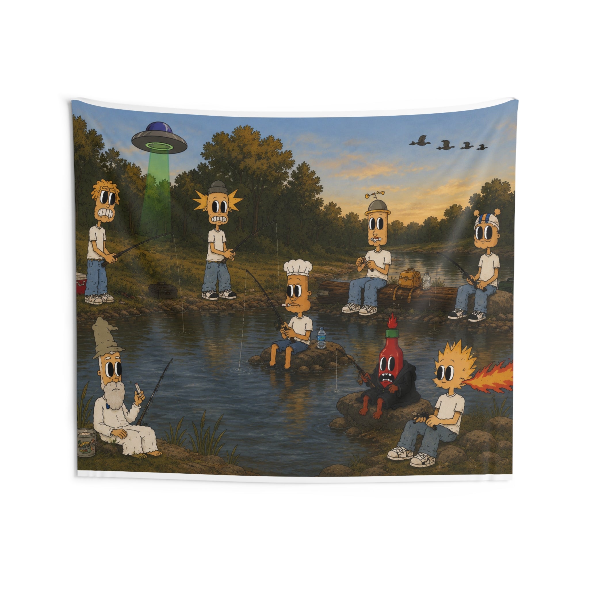 Gone Fishin Wall Tapestry