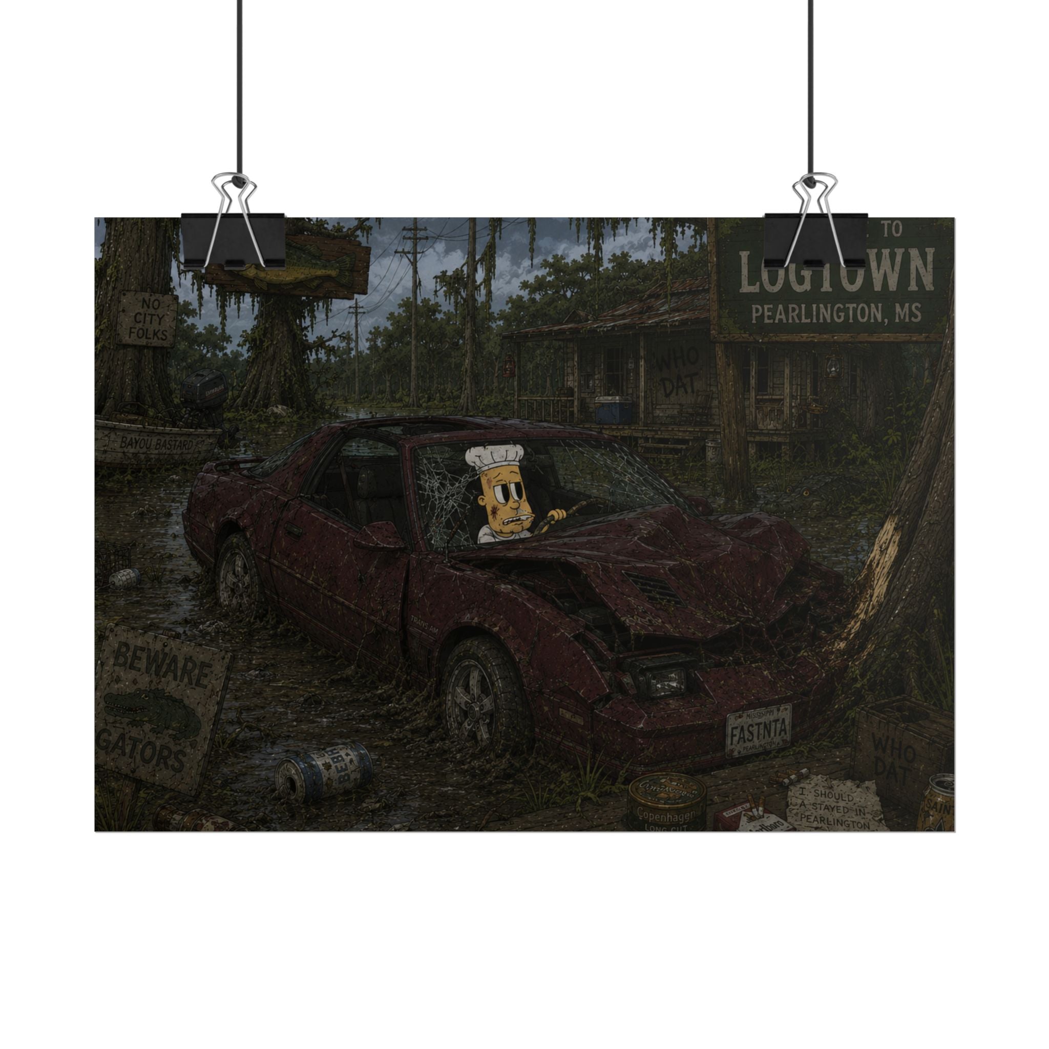 Crashed Out Rolled Poster