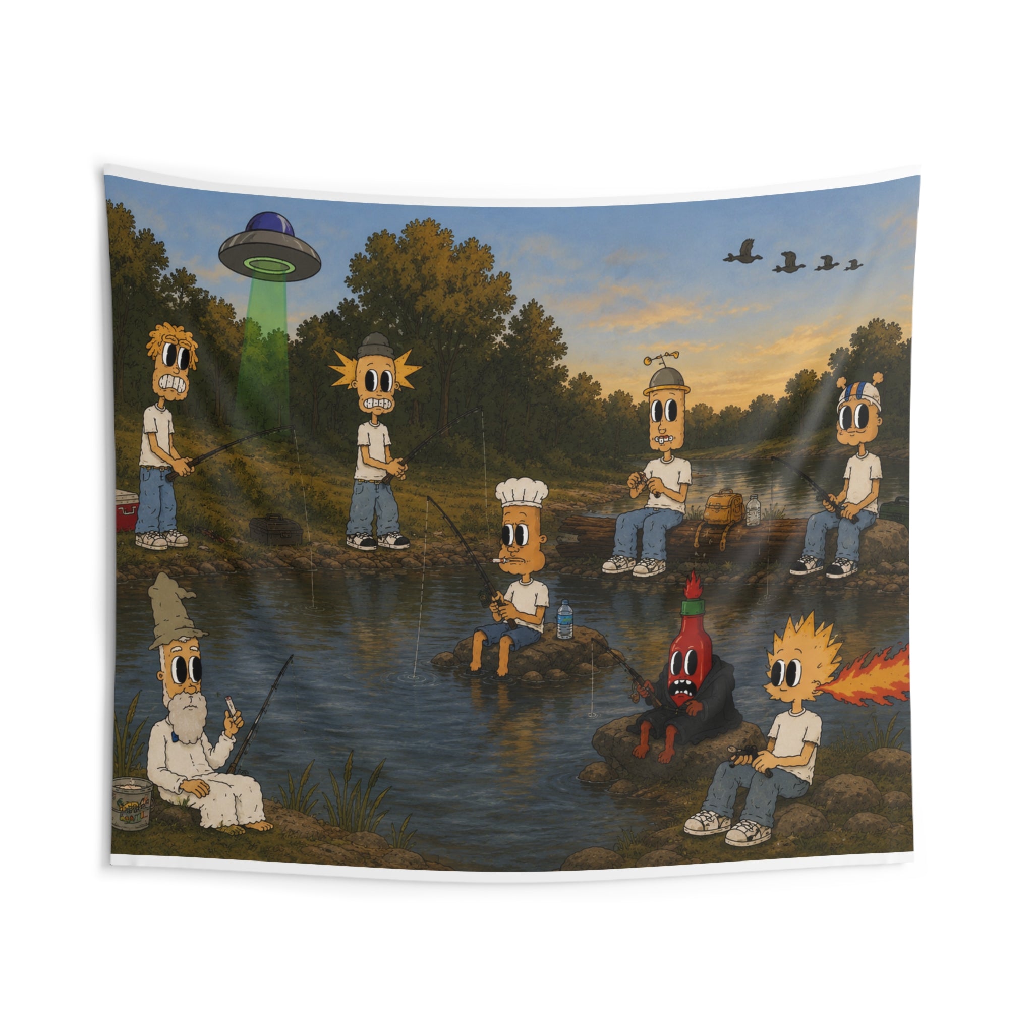 Gone Fishin Wall Tapestry