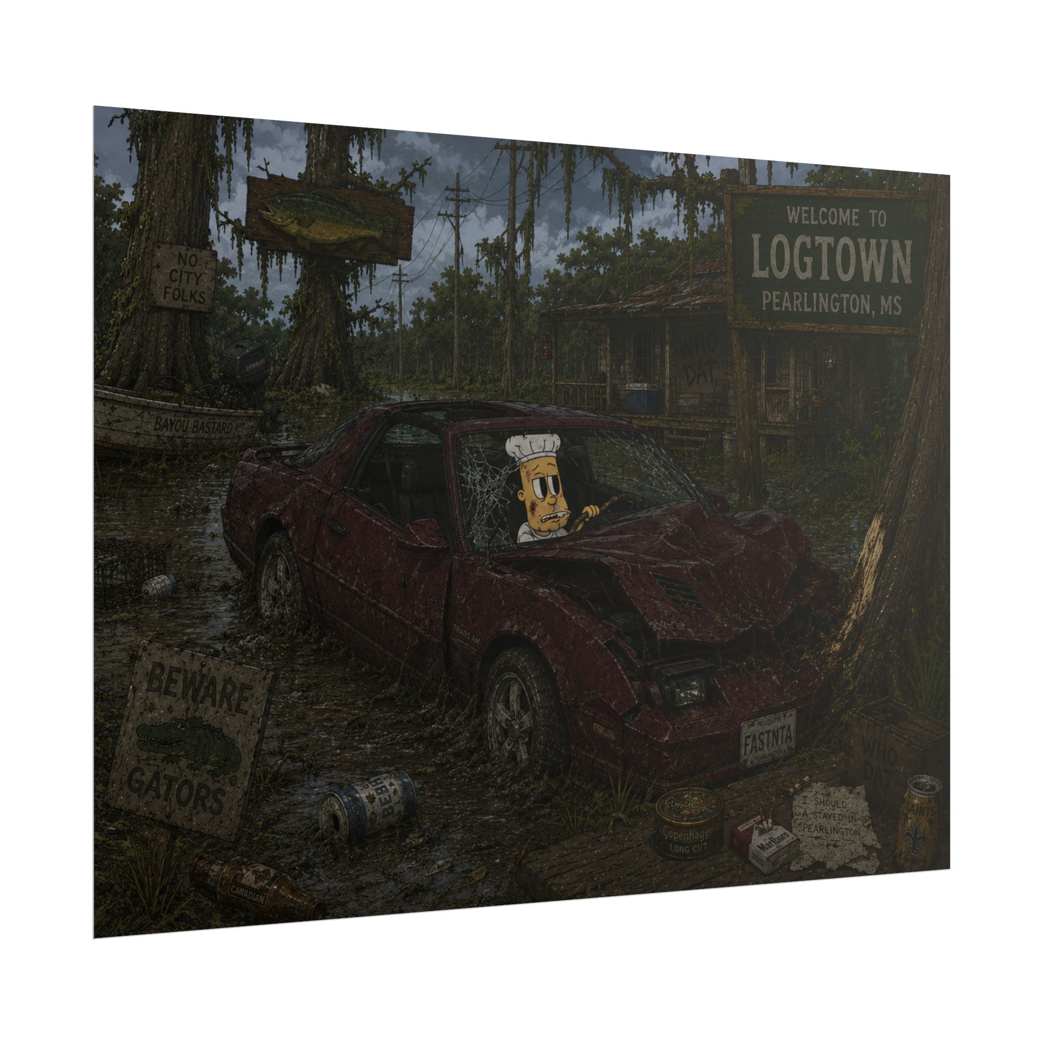 Crashed Out Rolled Poster