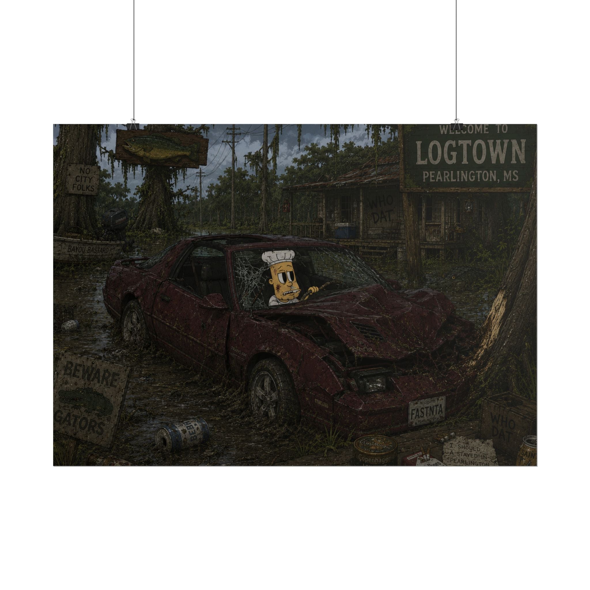 Crashed Out Rolled Poster
