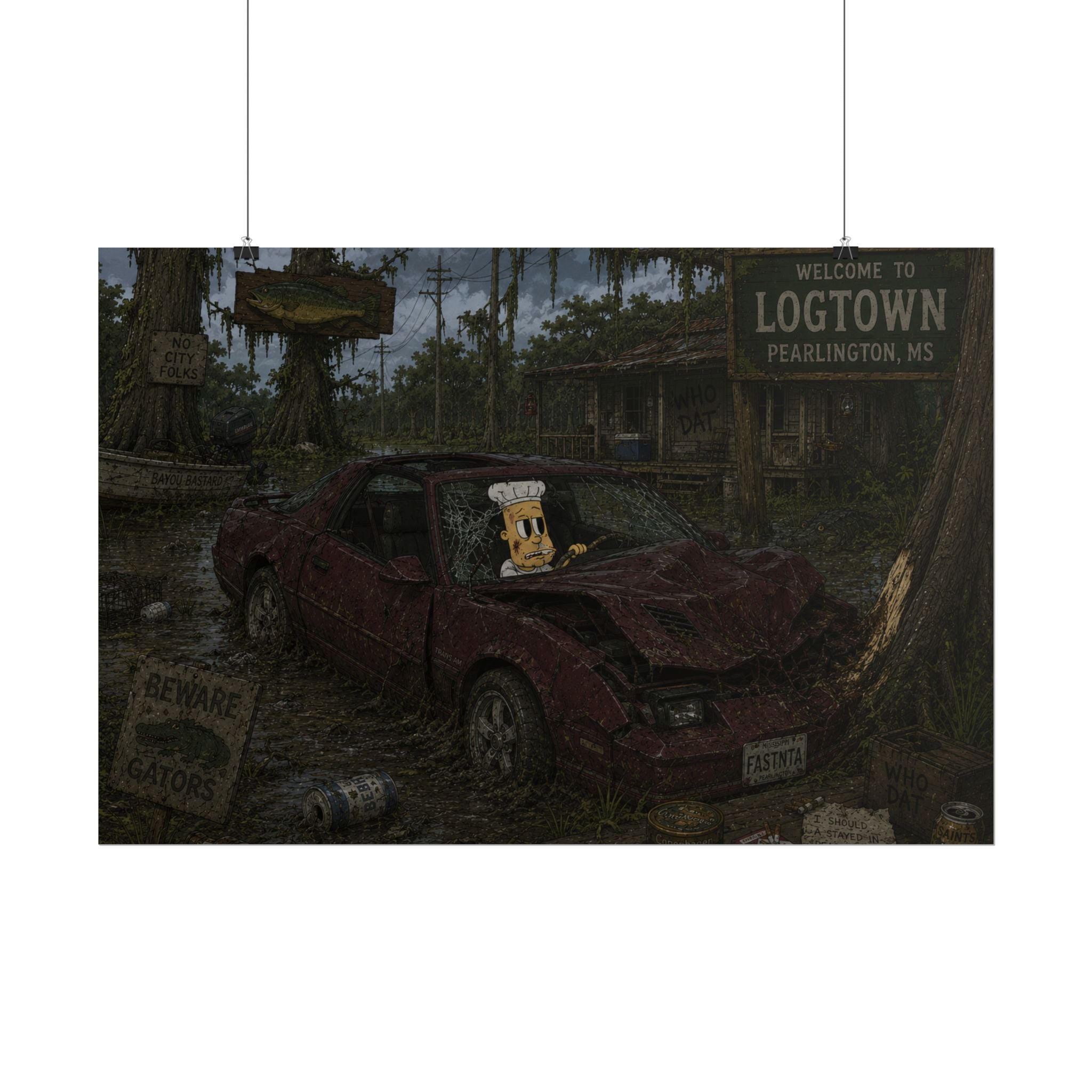 Crashed Out Rolled Poster