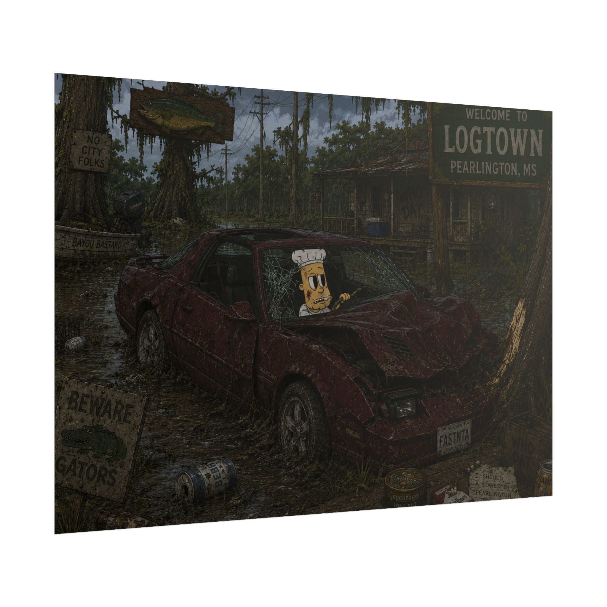 Crashed Out Rolled Poster