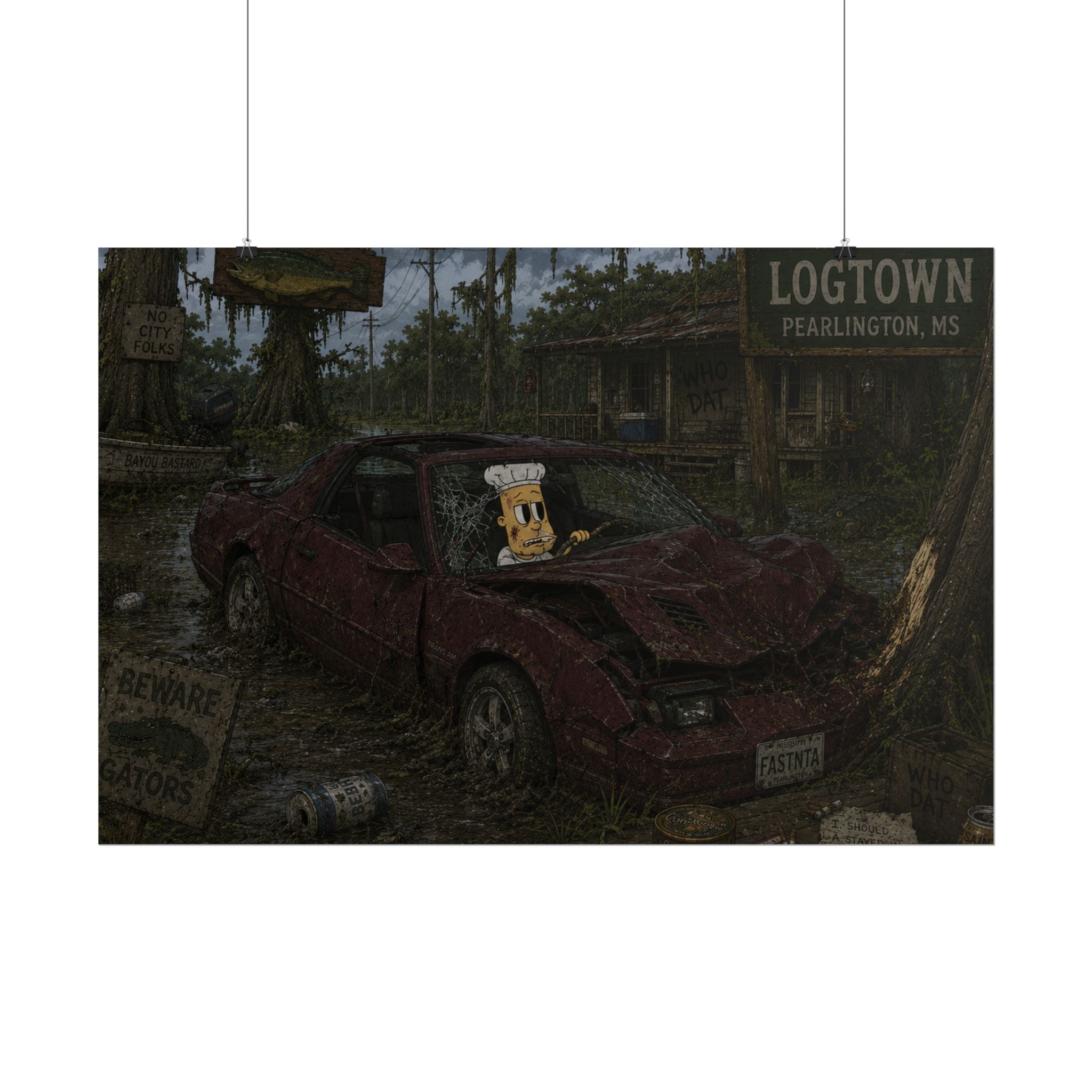 Crashed Out Rolled Poster