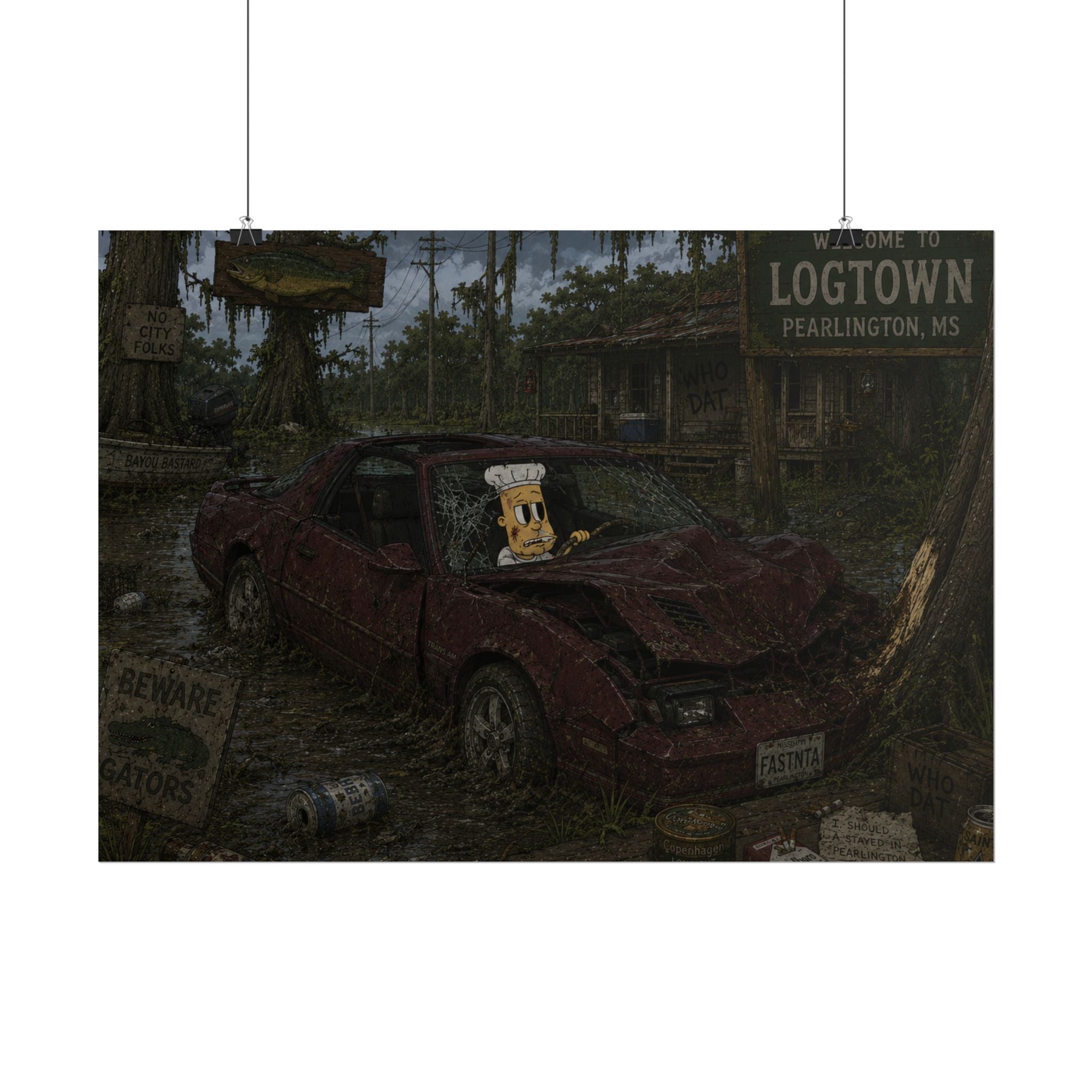 Crashed Out Rolled Poster
