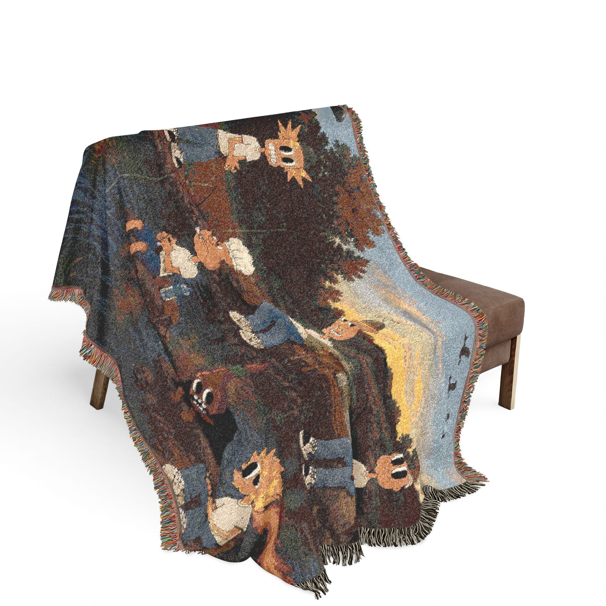 Gone Fishin Woven Throw Blanket