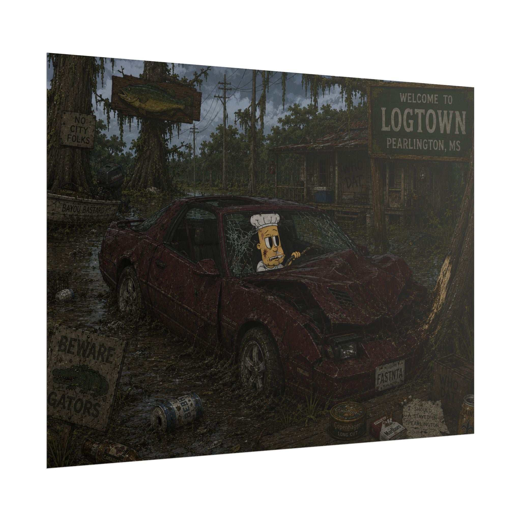 Crashed Out Rolled Poster