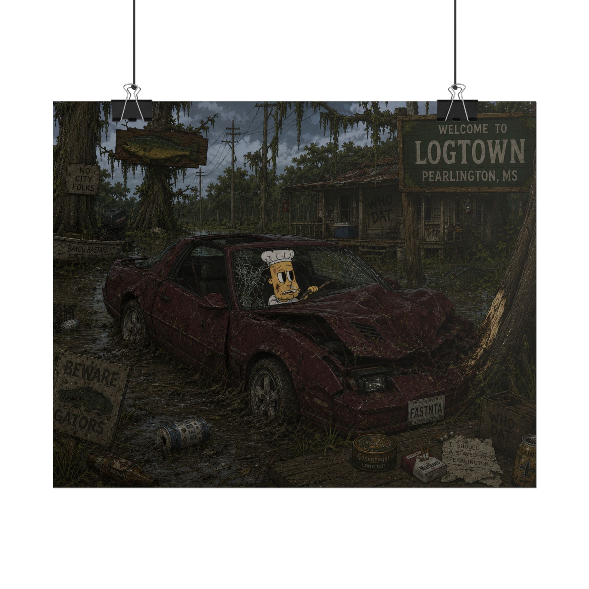 Crashed Out Rolled Poster