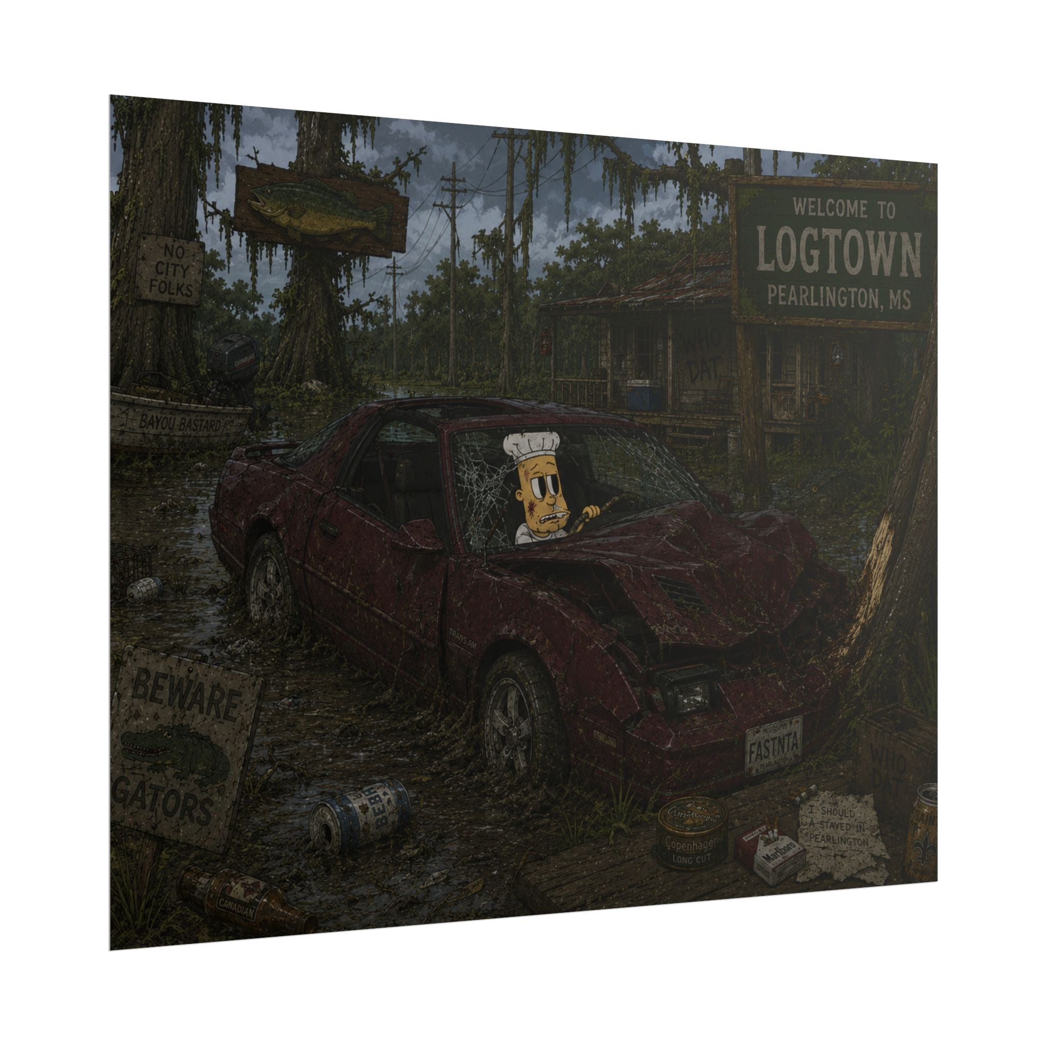 Crashed Out Rolled Poster