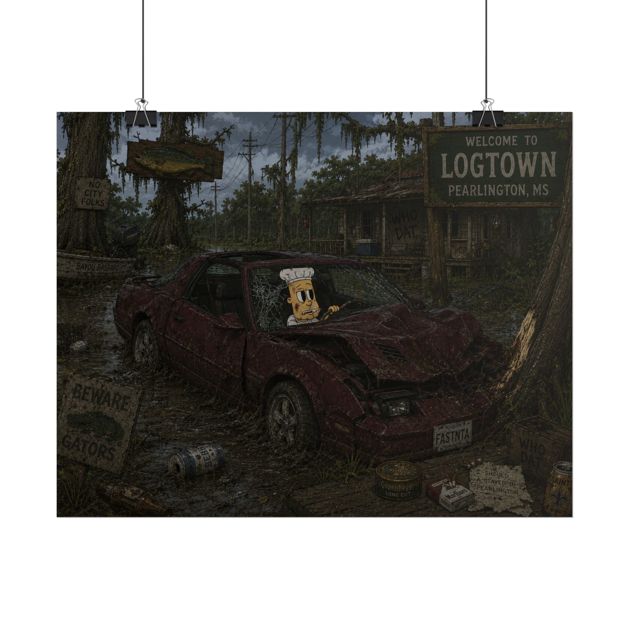 Crashed Out Rolled Poster