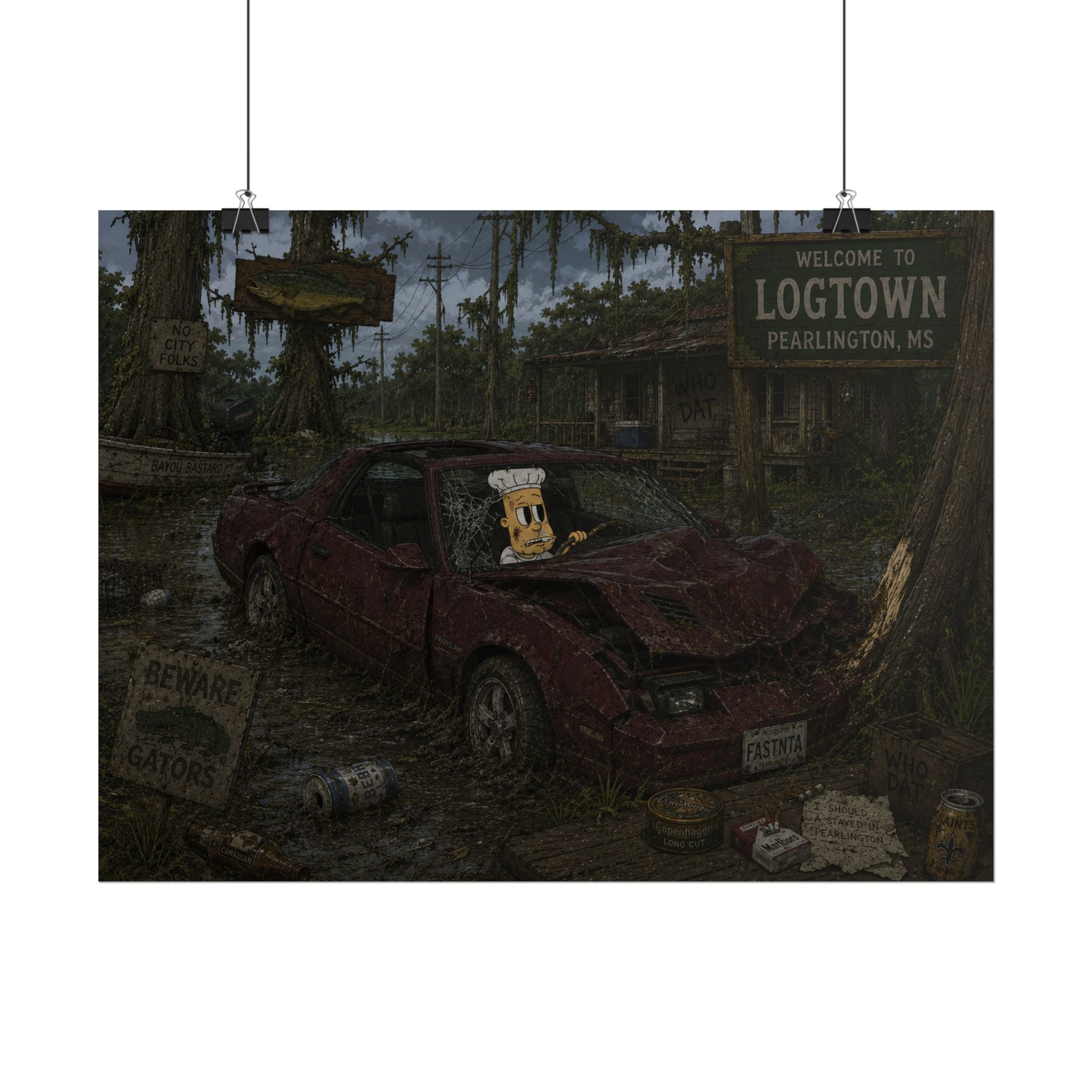Crashed Out Rolled Poster