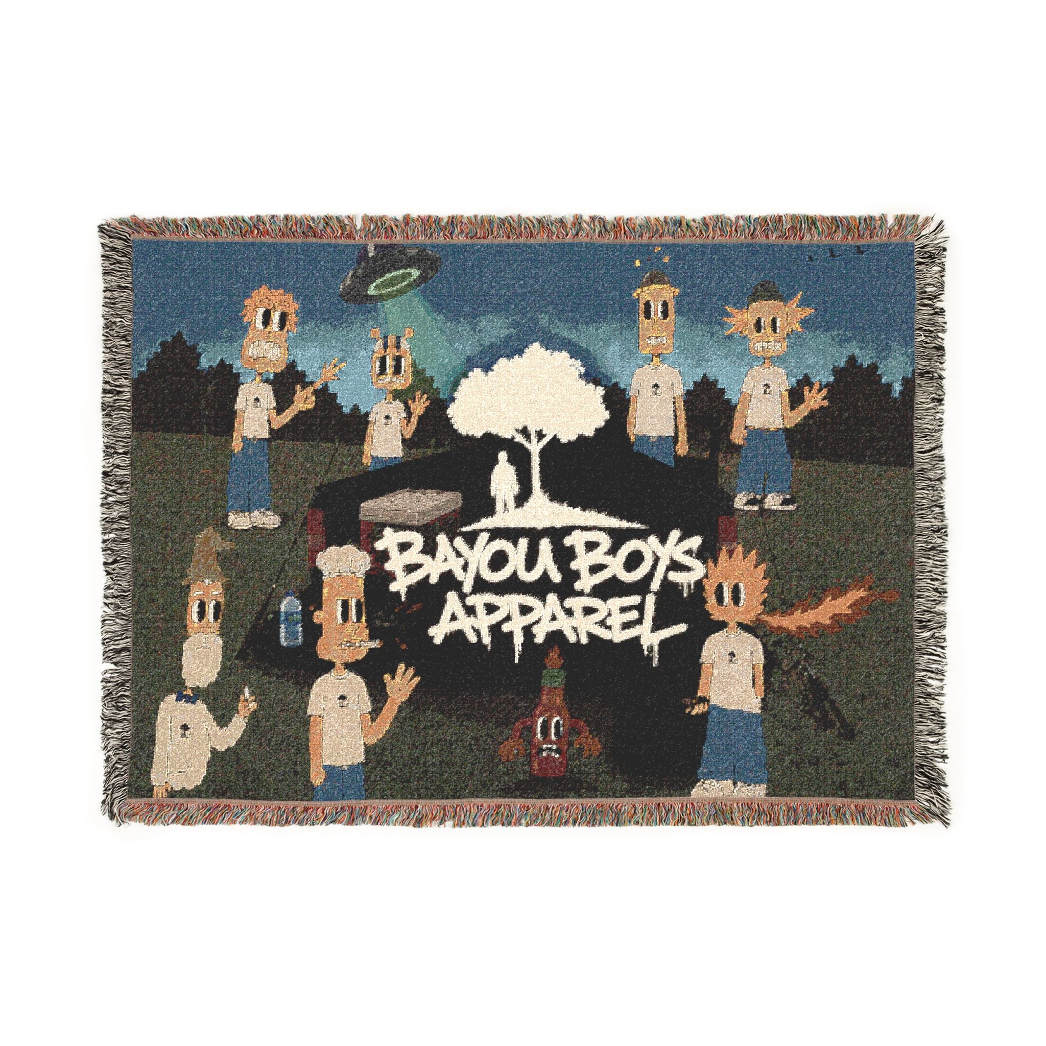 Logo Group Pic Woven Throw Blanket